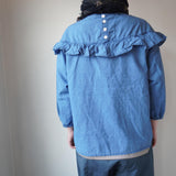 Clip.tab(クリップタブ) インディゴシャンブレーフリルプルオーバー(3221T-001)