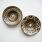 やちむん 菅原謙 3寸リム皿(幾何学)