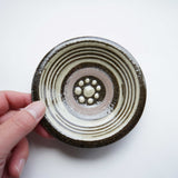 菅原謙 4寸皿(線)