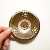 菅原謙 4寸皿(花)