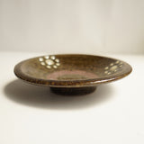 菅原謙 4寸皿(花)