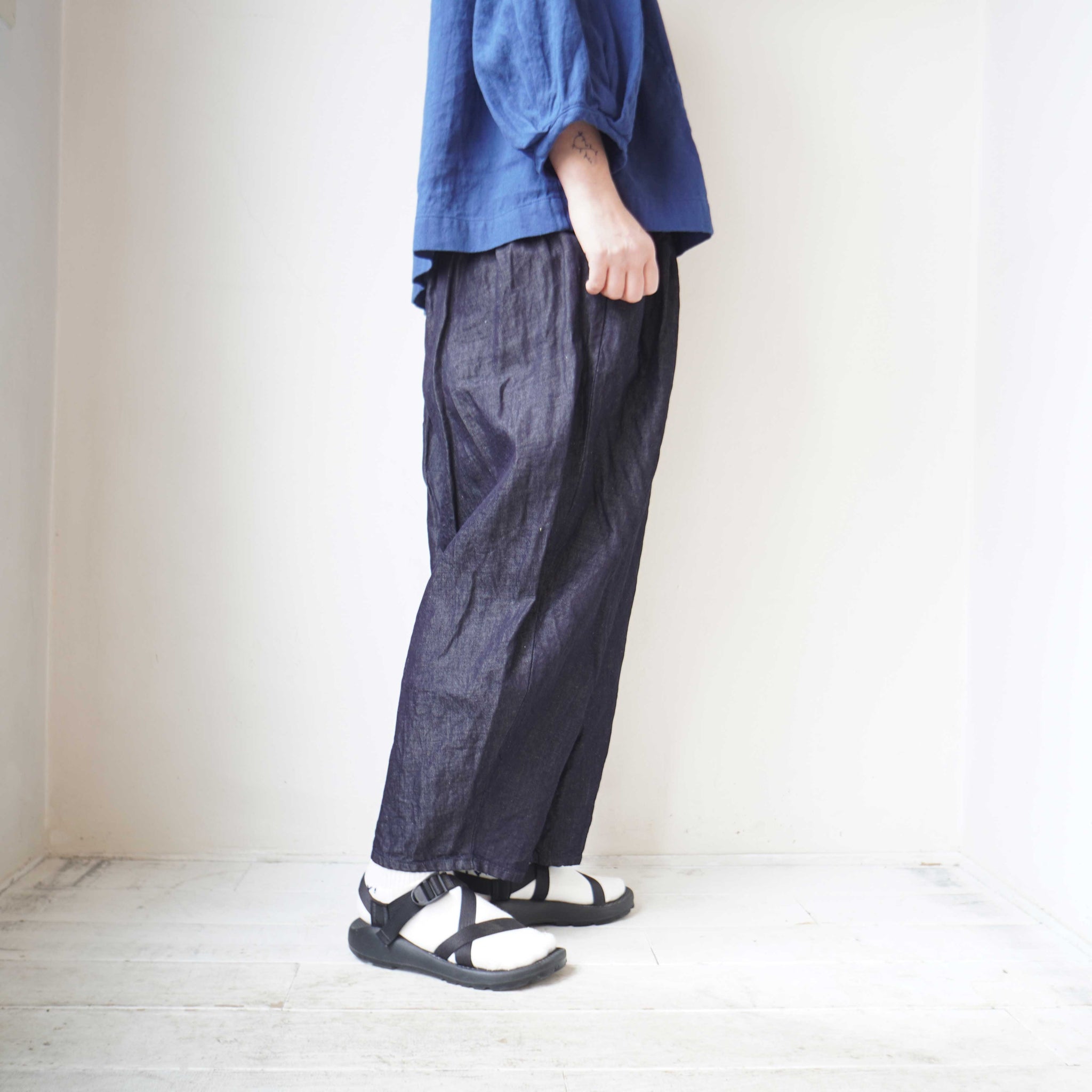 GAUZE#　ライトデニム　クリムトパンツ Gauze#] ガーゼ KLIMT PANTS クリムトパンツ ライトデニム