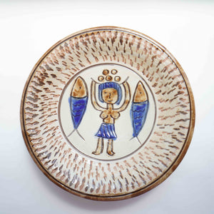 ノモ陶器製作所　８寸皿（エジプト紋　B）