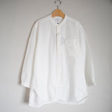 STANDARD SHIRT(スタンダードシャツ)　BAND COLLAR SHIRT 後染め WHITE