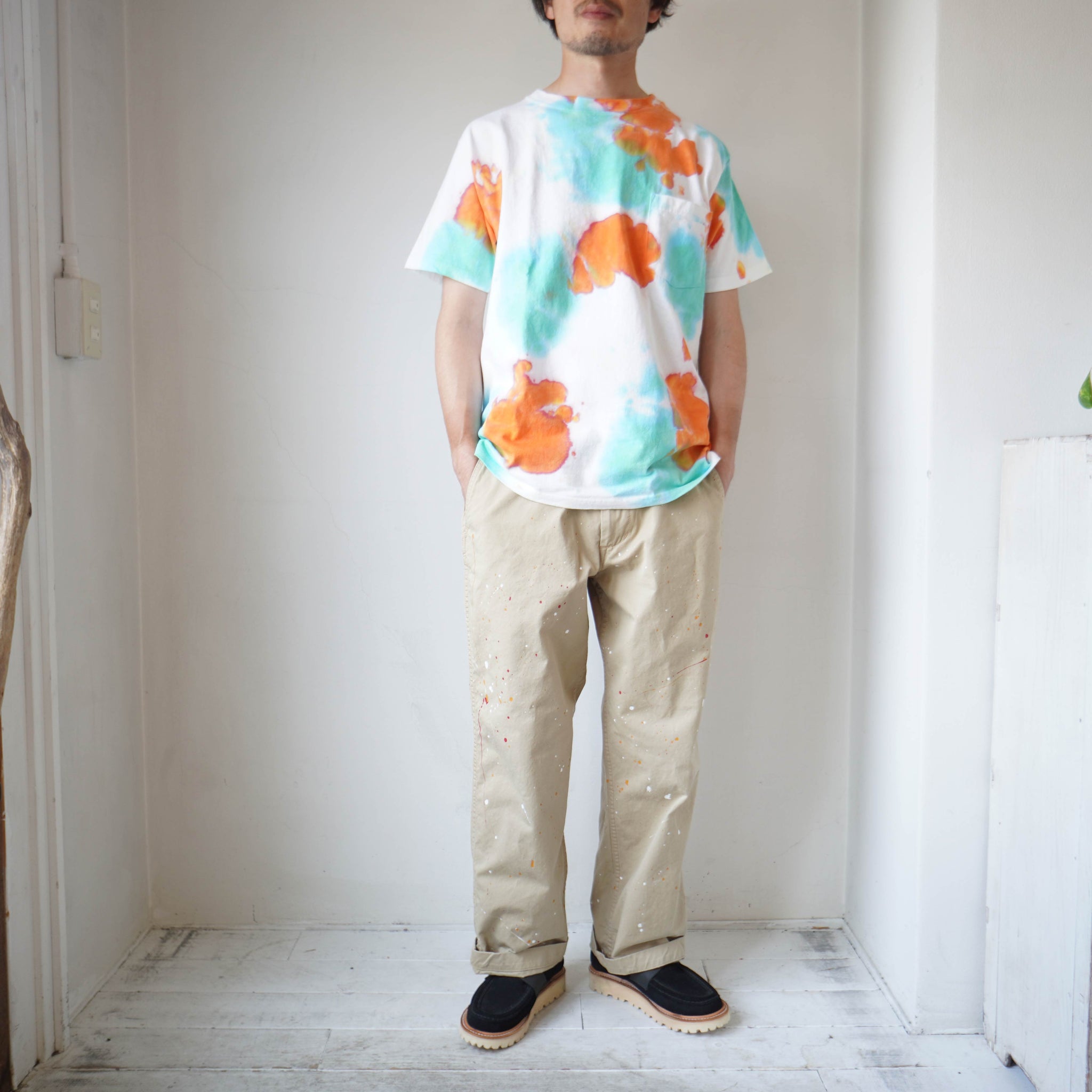 【美品】MASTER&CO. マスターアンドコー チノ ペンキ加工　ベージュ MASTER&CO(マスターアンドコー) CHINO PANT WITH PAINT(ベージュ