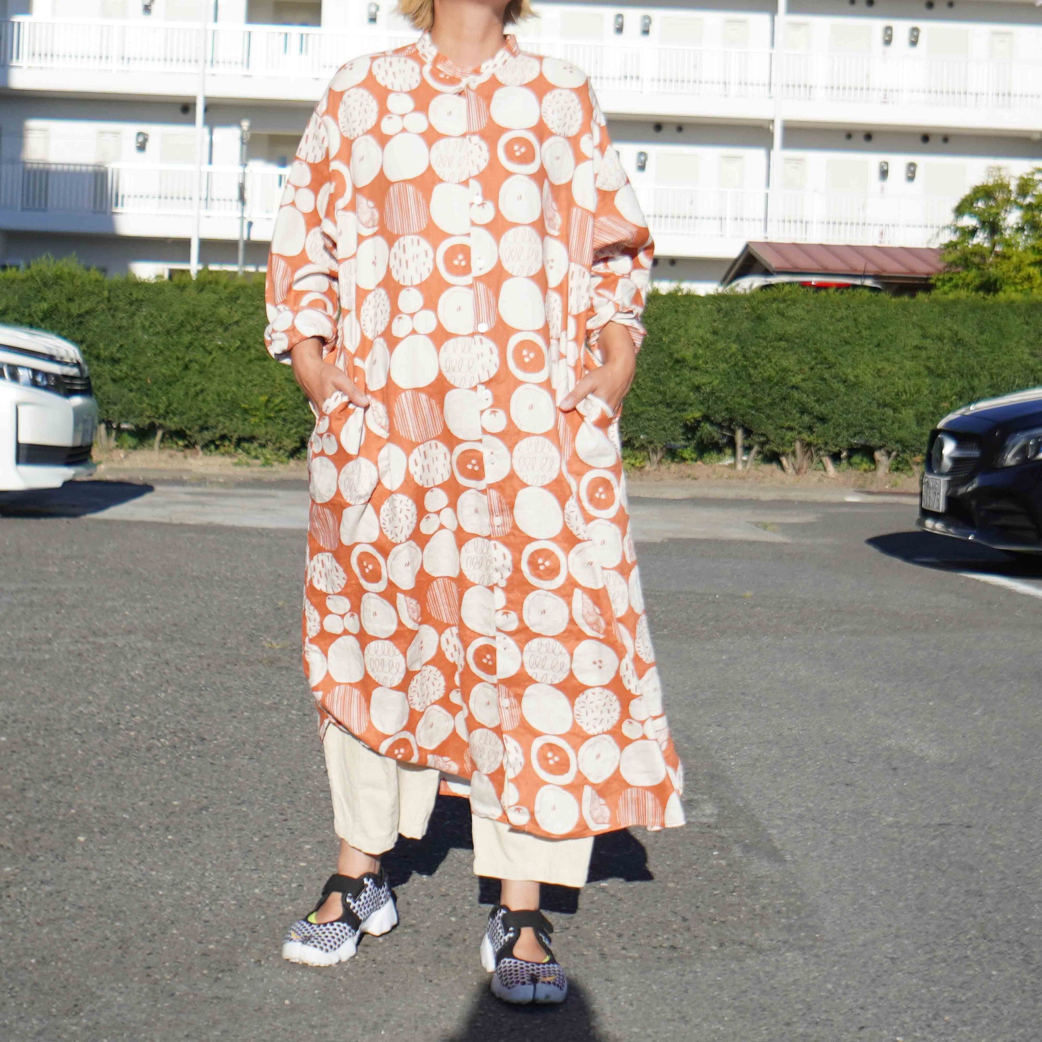 GRIN(グリン)　FLUITS.Dプリント　スタンドシャツOP GRIN(グリン)FLUITS.DプリントスタンドシャツOP