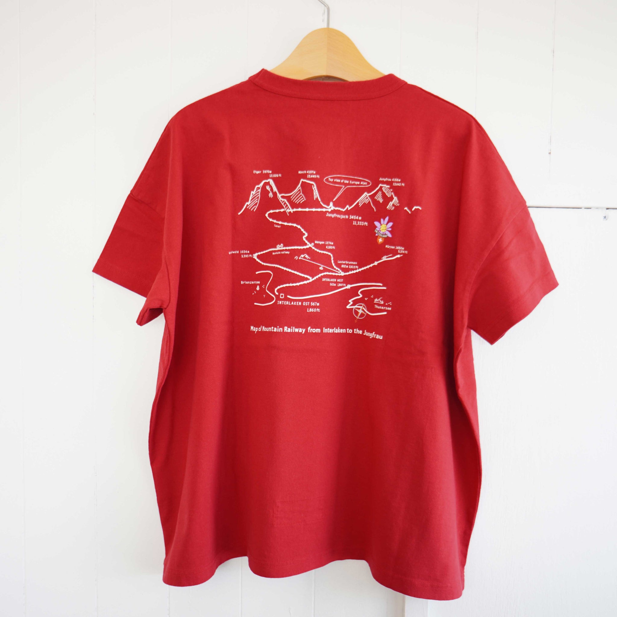 快晴堂(かいせいどう) 半袖GIRL'S Tシャツ （41c-119） 『スイス 山岳観光地図』 – Rico・リコ出張所