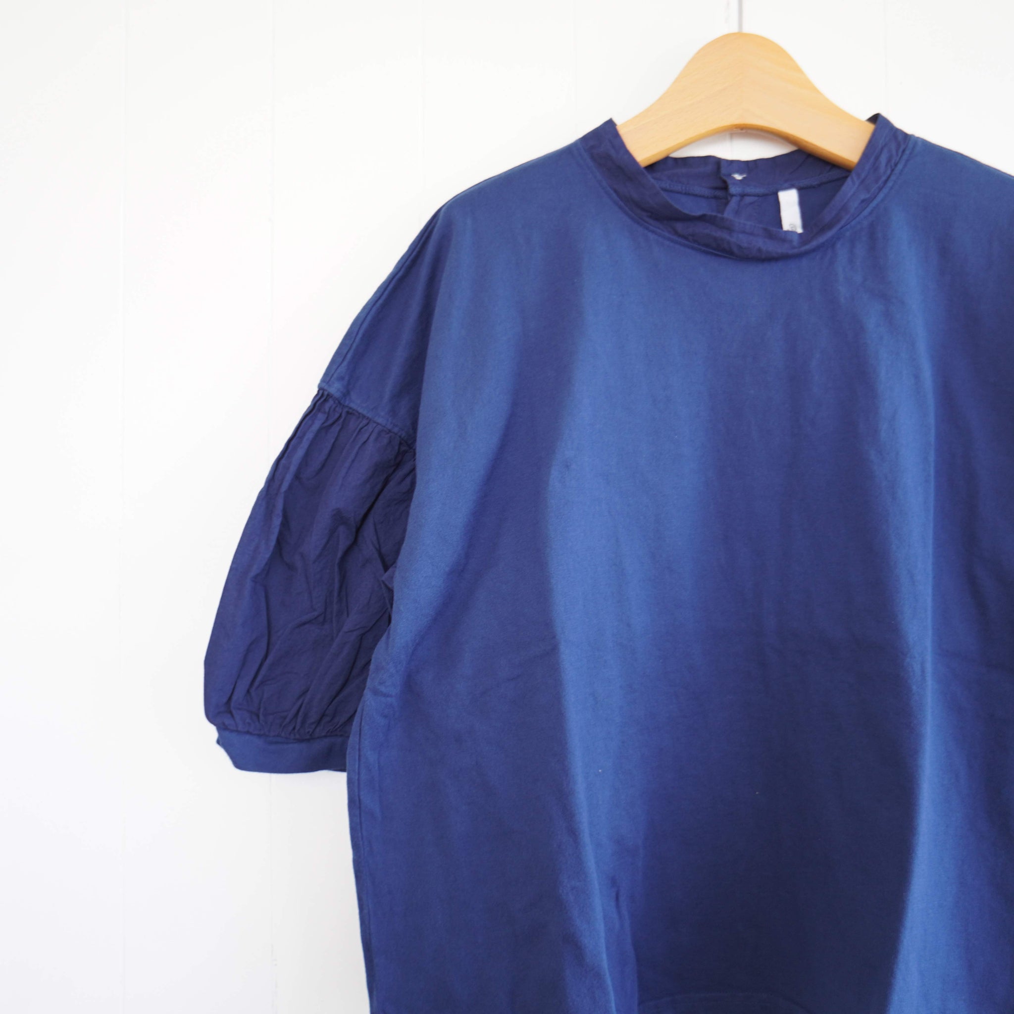 グリン Tシャツ プルオーバー grin 8212C-037 天竺×CU ギャザースリーブPO【450.ブルー】 grin グリン Tシャツ プルオーバー 8212C-037 天竺×CU ギャザー