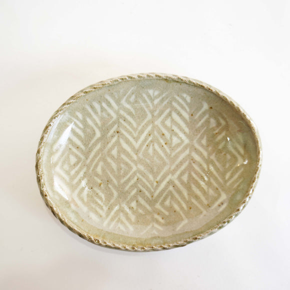まゆみ窯　象嵌楕円皿（小）