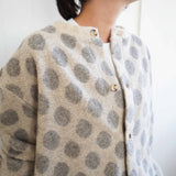 prit(プリット) 　ウールパイル　ドットジャガード　クルーネックカーディガン（P90605）