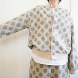 prit(プリット) 　ウールパイル　ドットジャガード　クルーネックカーディガン（P90605）