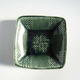 星の宮製陶　角皿　縄紋　呉須