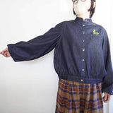 TIGRE BROCANTE(ティグルブロカンテ)　flower snake スタンドギャザーブラウス