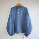 Clip.tab(クリップタブ)　インディゴ　シャンブレーフラッターブラウス (3255T-001)