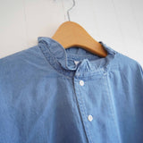 Clip.tab(クリップタブ)　インディゴ　シャンブレーフラッターブラウス (3255T-001)