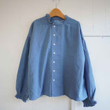 Clip.tab(クリップタブ)　インディゴ　シャンブレーフラッターブラウス (3255T-001)