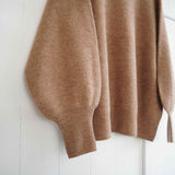 Gauze#(ガーゼ)　ギャザースリーブ　アルパカニット　プルオーバー（G1138）