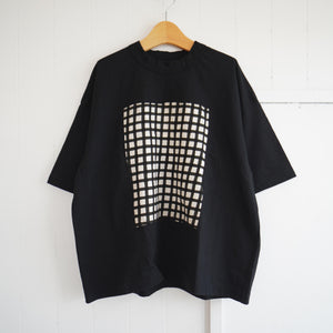 prit(プリット) 　プリント 5分袖フレームＴシャツ （P92528）チェック