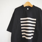 prit(プリット) 　プリント 5分袖フレームＴシャツ （P92528）ボーダー