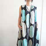 TIGRE BROCANTE(ティグルブロカンテ)　南国の葉　Batik　ギャザーノースリーブワンピ