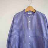 prit(プリット) 　高密度ポプリン　ストライプスタンドカラー　ビッグシャツ　(P81641)