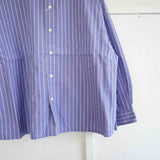 prit(プリット) 　高密度ポプリン　ストライプスタンドカラー　ビッグシャツ　(P81641)