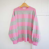 prit(プリット) 　天竺編みボーダー  クルーネックワイドプルオーバー　(P91606)