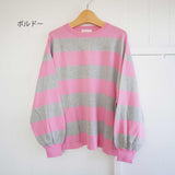 prit(プリット) 　天竺編みボーダー  クルーネックワイドプルオーバー　(P91606)