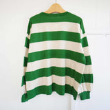 prit(プリット) 　天竺編みボーダー  クルーネックワイドプルオーバー　(P91606)