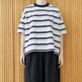 TRAVAIL MANUEL(トラバイユマニュアル)  オーガニックボーダースリットTシャツ（2047）