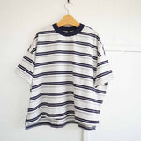 TRAVAIL MANUEL(トラバイユマニュアル)  オーガニックボーダースリットTシャツ（2047）