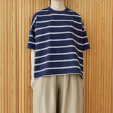 TRAVAIL MANUEL(トラバイユマニュアル)  オーガニックボーダースリットTシャツ（2047）