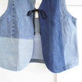 TIGRE BROCANTE(ティグルブロカンテ)　デニムMIX　リボンTIE　ショートベスト　A