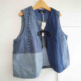 TIGRE BROCANTE(ティグルブロカンテ)　デニムMIX　リボンTIE　ショートベスト　A