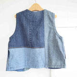 TIGRE BROCANTE(ティグルブロカンテ)　デニムMIX　リボンTIE　ショートベスト　A