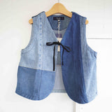 TIGRE BROCANTE(ティグルブロカンテ)　デニムMIX　リボンTIE　ショートベスト　B