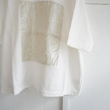 prit(プリット) 　リネン箔プリント 5分袖フレームＴシャツ （P91605）