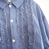 grin(グリン)　インドデニムボイル　三角フリルシャツ　(8261T-010)