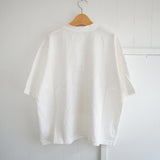 prit(プリット) 　リネン箔プリント 5分袖フレームＴシャツ （P91605）