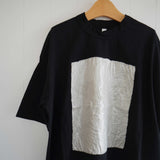 prit(プリット) 　リネン箔プリント 5分袖フレームＴシャツ （P91605）