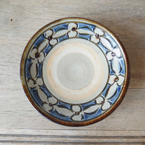 Yachimun Ceramic Art Tamaki 5 inch plate (edge line carving)