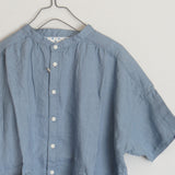 快晴堂(かいせいどう)  スプリングリネン Girl'sスタンドシャツ 11S-65