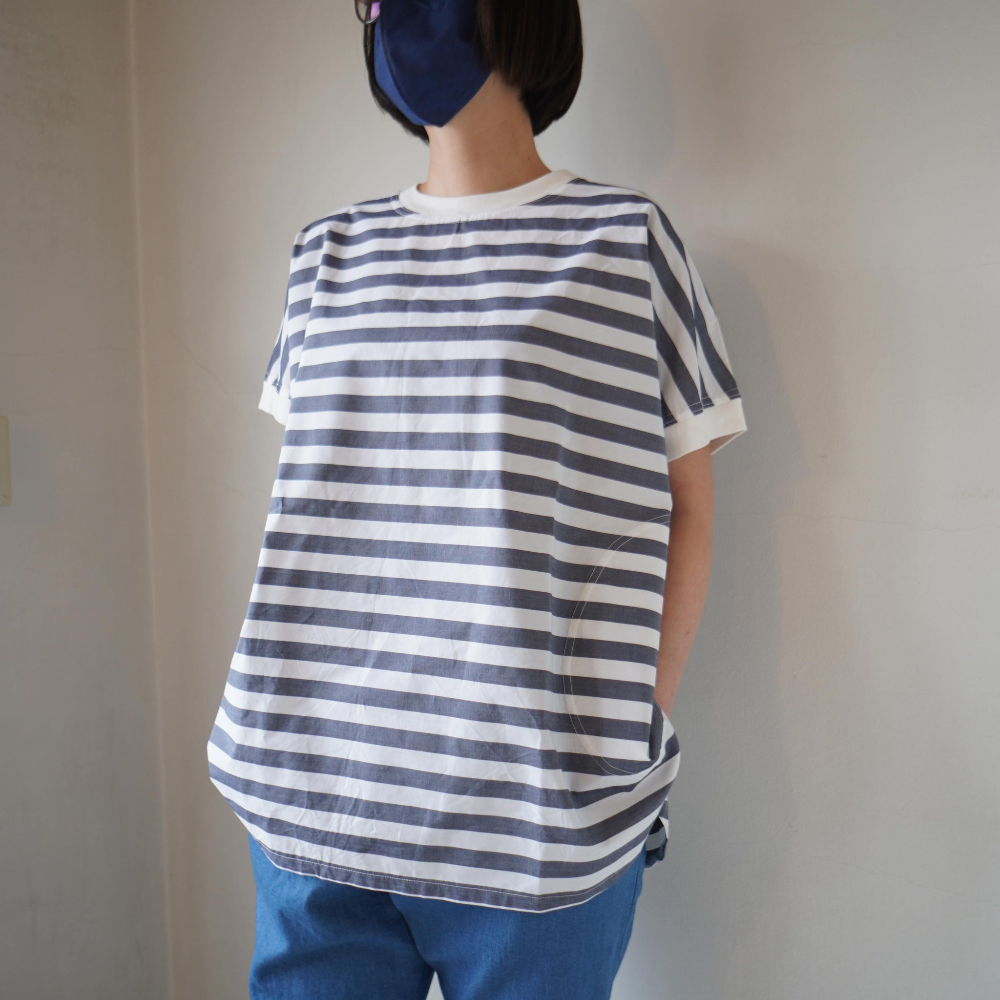 NATURAL LAUNDRY(ナチュラルランドリー)先染めボーダープルオーバー