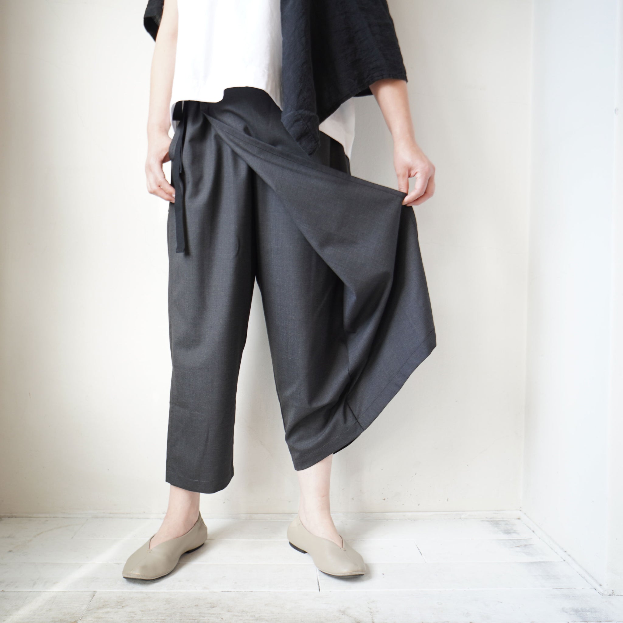 パリコレクション TRAVAIL MANUEL(トラバイユマニュアル) ラップパンツ T/Wトロ パンツ
